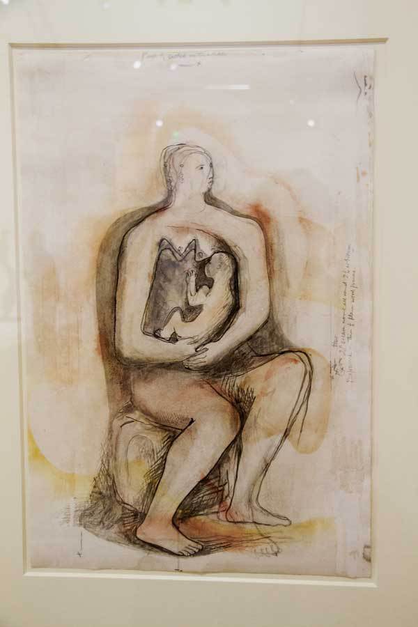 Henry Moore Woman And Baby Sketch